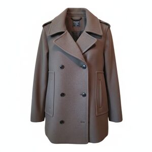 Women's Abercrombie & Fitch Army Green/Olive Double Breasted Wool Pea Coat XL